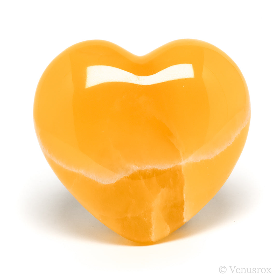 Orange Calcite Polished Heart from Utah, USA | Venusrox