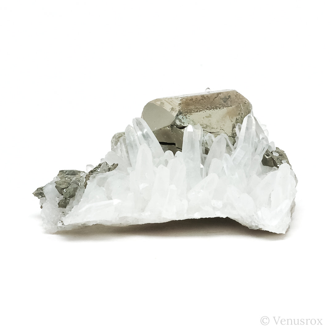 Pyrite with Quartz Natural Cluster from the Huanzala Mine, Huallanca District, Huánuco Department, Peru | Venusrox