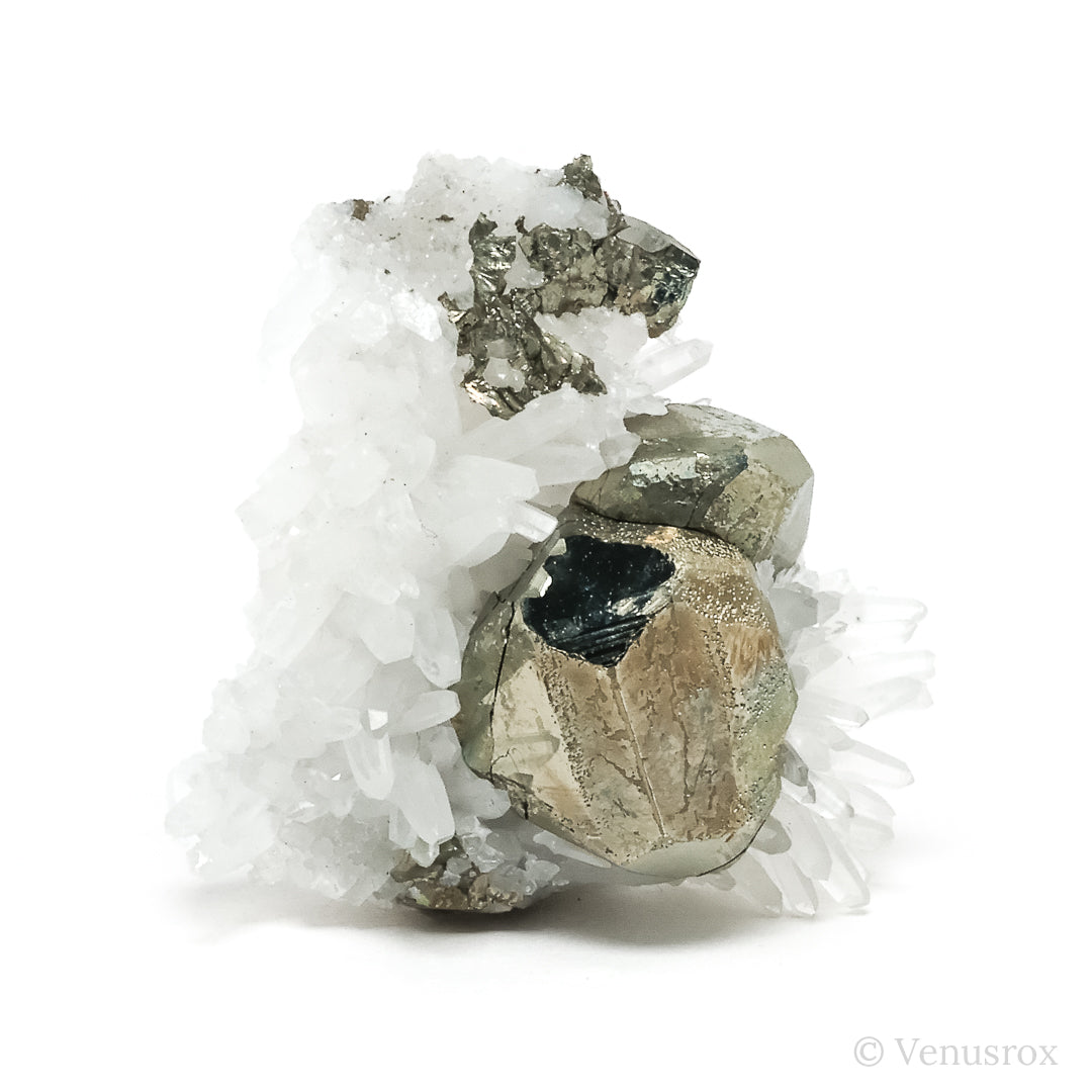 Pyrite with Quartz Natural Cluster from the Huanzala Mine, Huallanca District, Huánuco Department, Peru | Venusrox