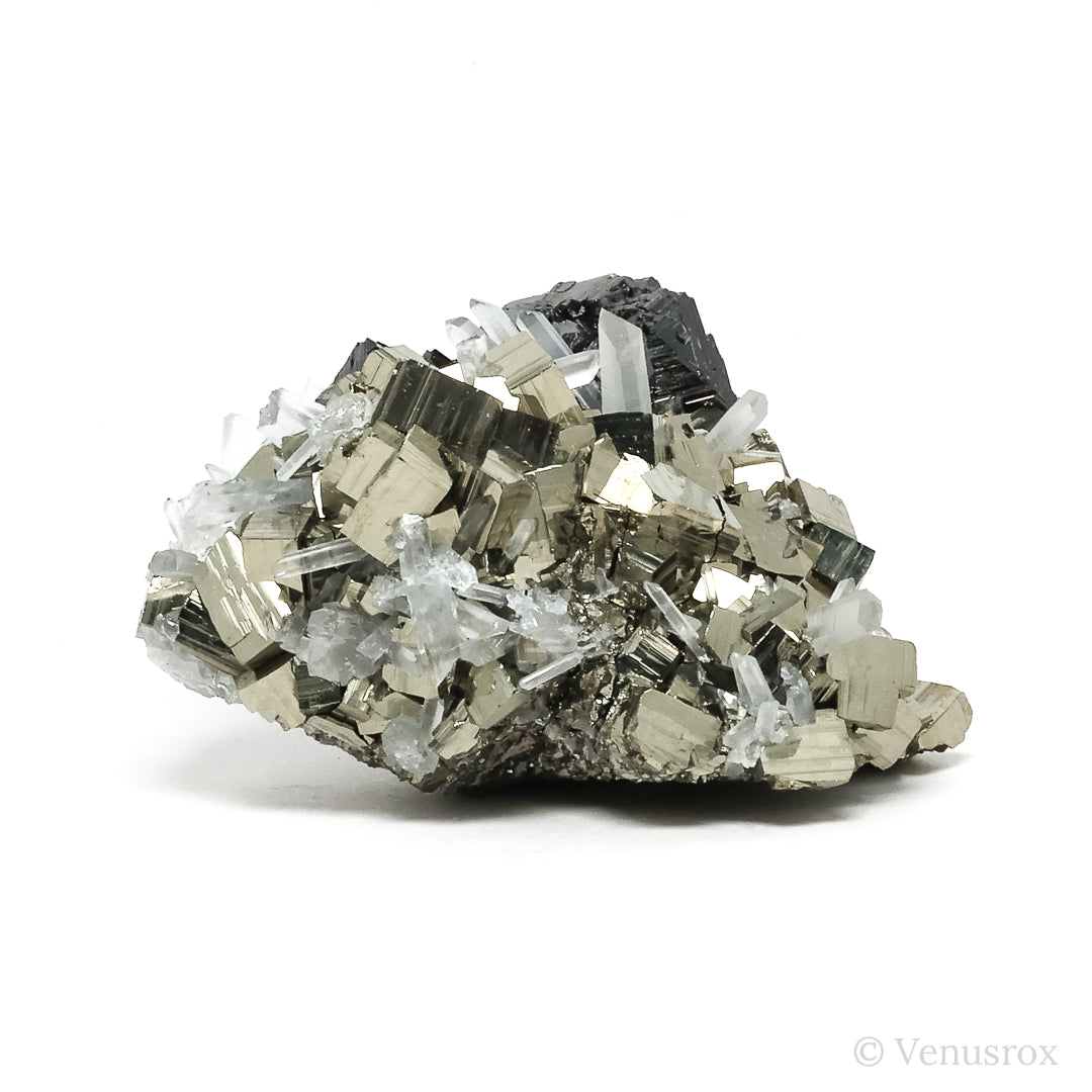 Pyrite with Quartz & Sphalerite Natural Cluster from the Huanzala Mine, Huallanca District, Huanuco Department, Peru | Venusrox