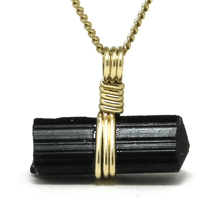 Black Tourmaline Natural Double Terminated Crystal Pendant from Brazil | Venusrox