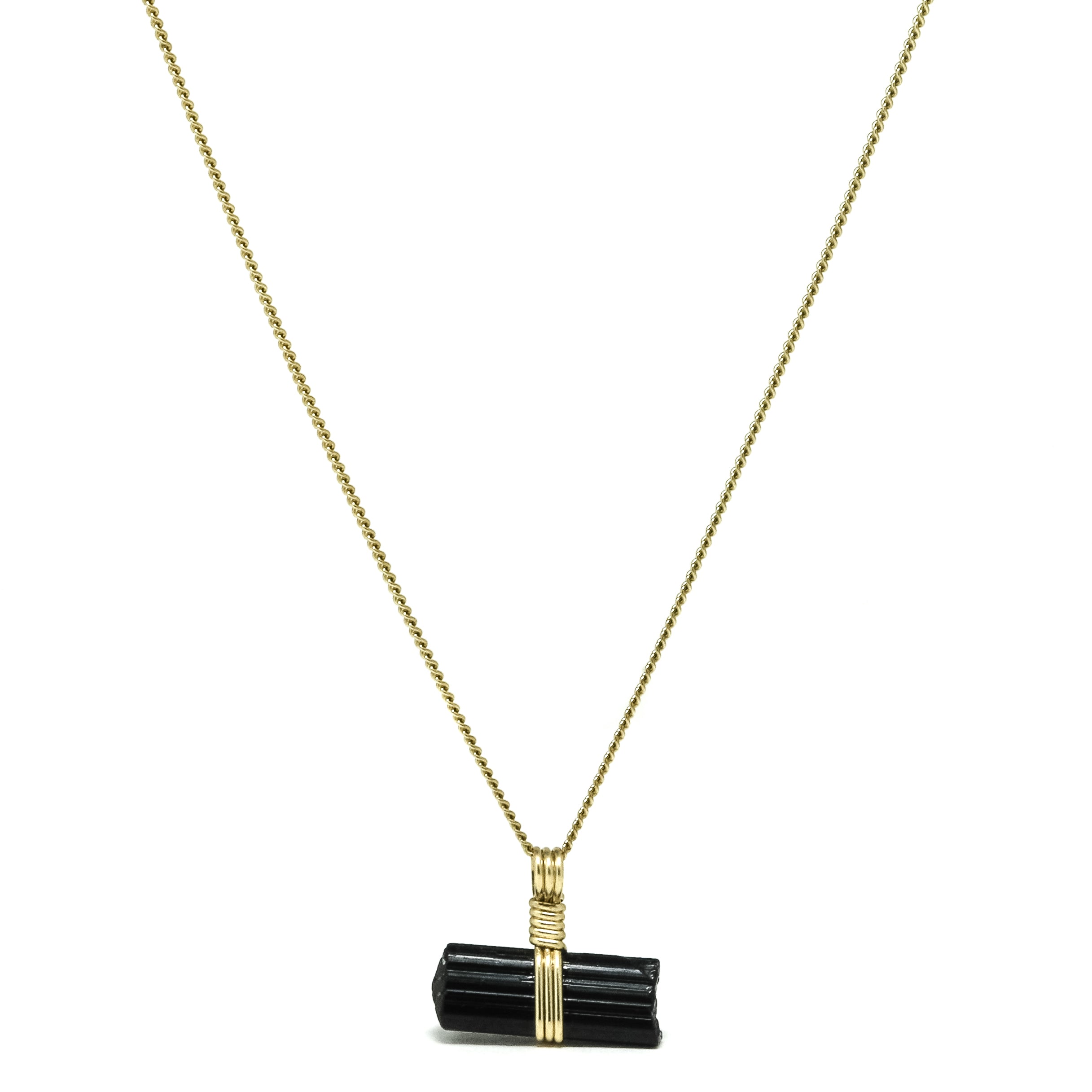 Black Tourmaline Natural Double Terminated Crystal Pendant from Brazil | Venusrox