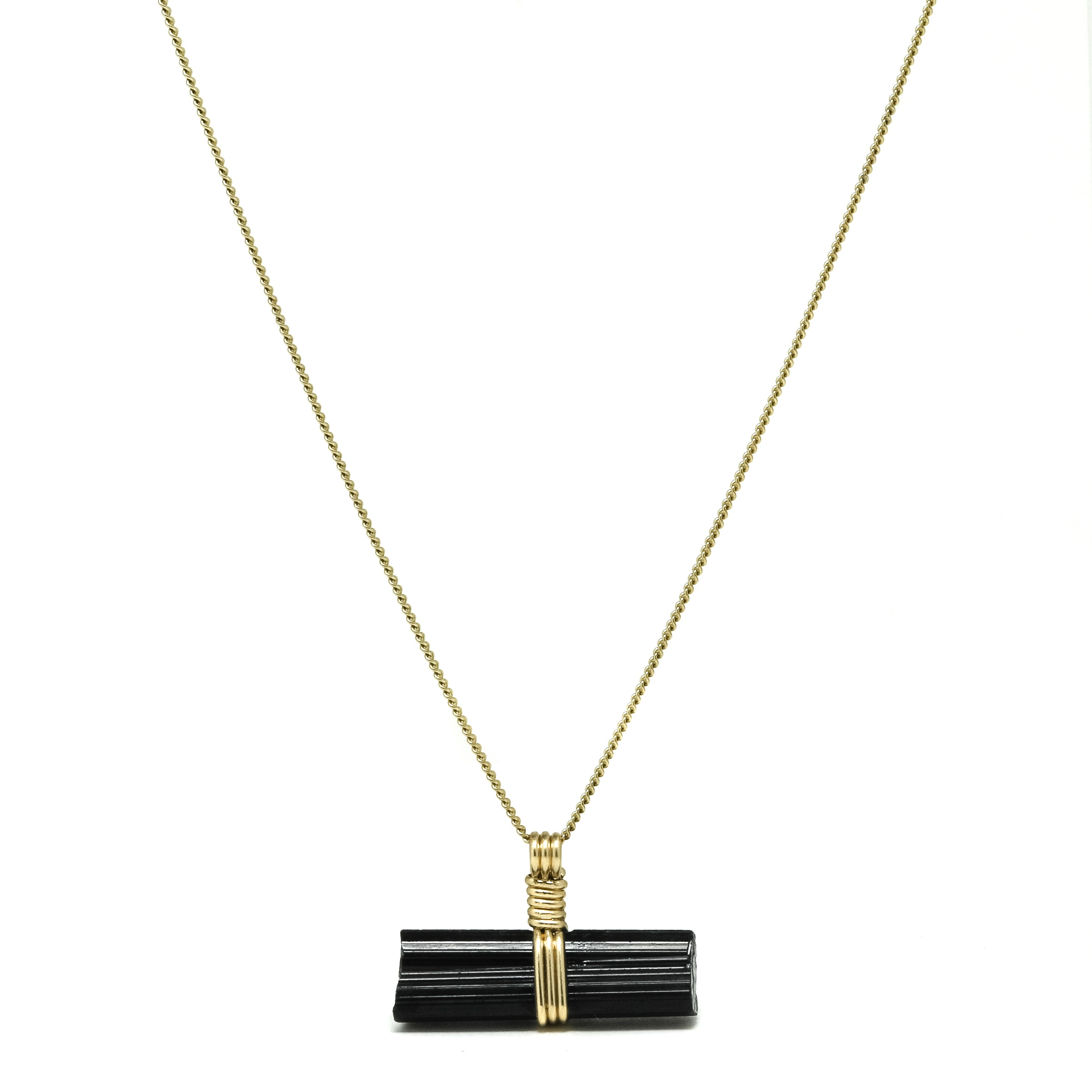 Black Tourmaline Natural Double Terminated Crystal Pendant from Brazil | Venusrox