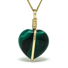 Malachite Polished Heart Pendant from the Democratic Republic of Congo | Venusrox