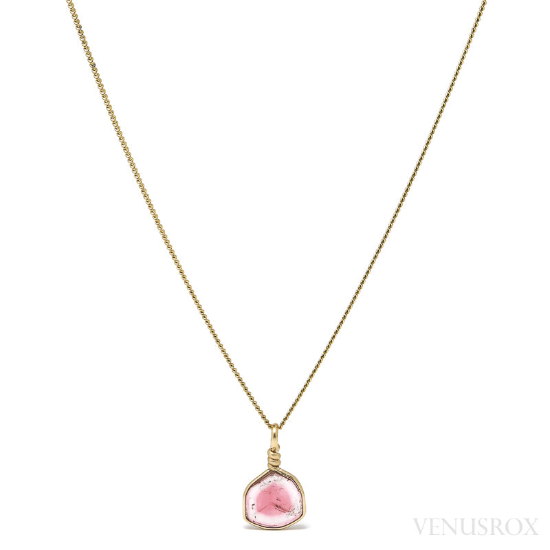 Pink Tourmaline Polished Slice Pendant from the Malkhan Pegmatite Field, Krasnyi Chikoy, Chitinskaya Oblast, Transbaikal, Eastern Siberia, Russia | Venusrox