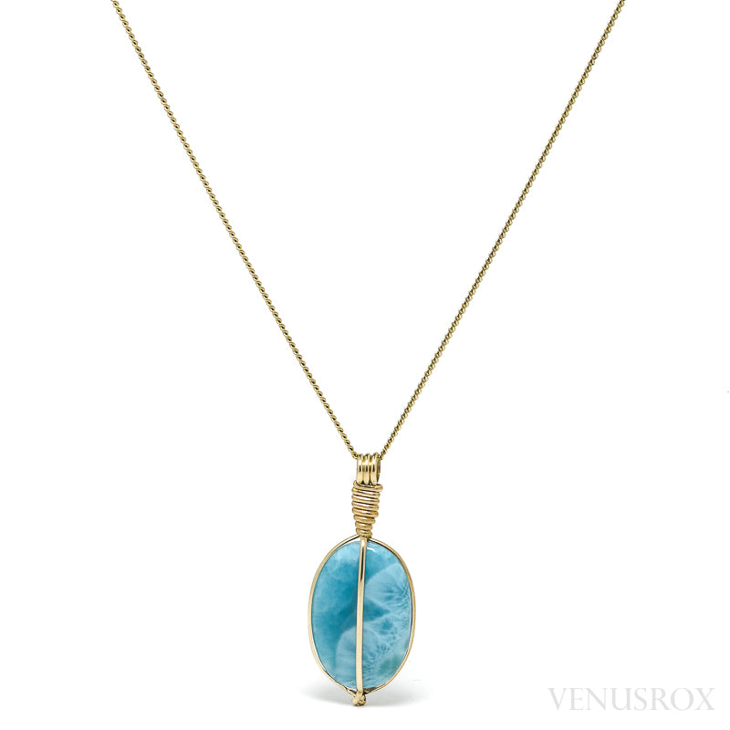 Larimar Polished Crystal Pendant from Dominican Republic, Caribbean Sea | Venusrox