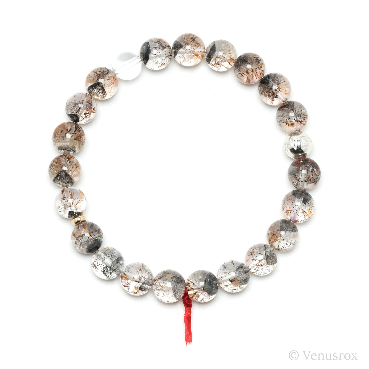 Cacoxenite, Goethite & Hematite in Clear Quartz Bracelet from Brazil | Venusrox