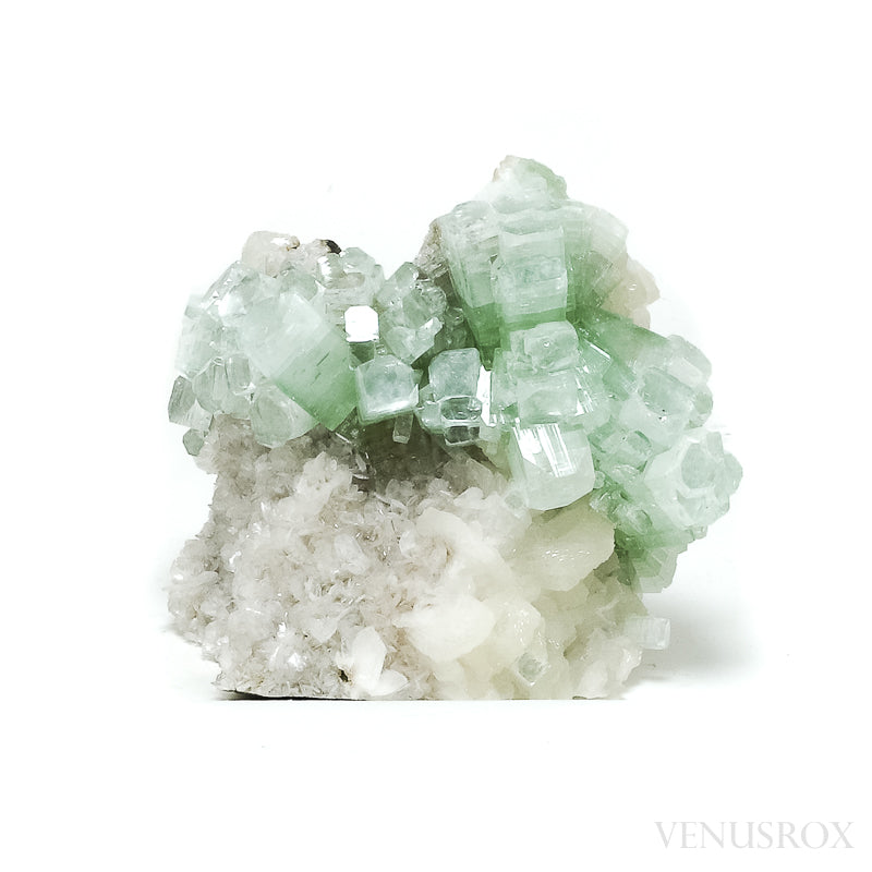 Green Apophyllite & Stilbite on Matrix Cluster from Pune District, Maharashtra, India | Venusrox
