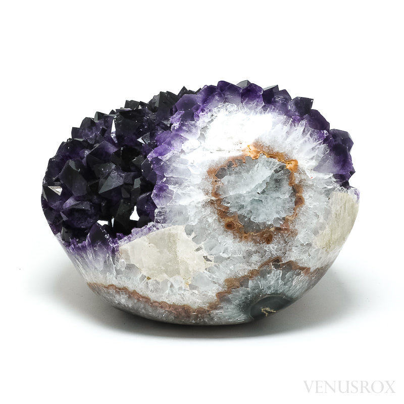 Amethyst with Agate, Quartz & Calcite Geode Sphere from Brazil | Venusrox