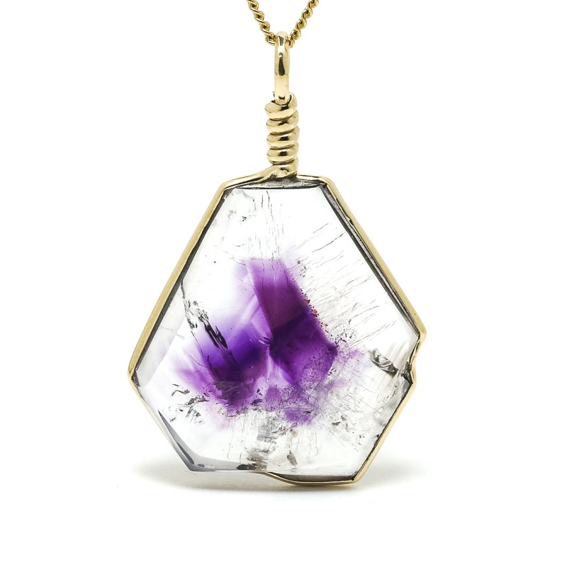 Brandberg Amethyst Quartz Polished Slice Pendant | Venusrox