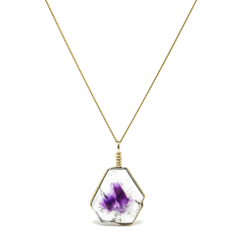 Brandberg Amethyst Quartz Polished Slice Pendant | Venusrox