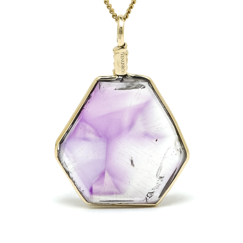 Brandberg Amethyst Quartz Polished Slice Pendant | Venusrox
