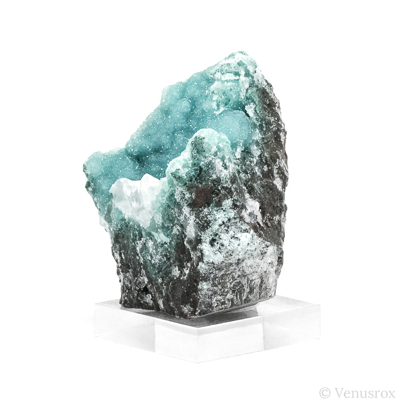 Chrysocolla with Clear Quartz on Matrix Natural Crystal | Venusrox