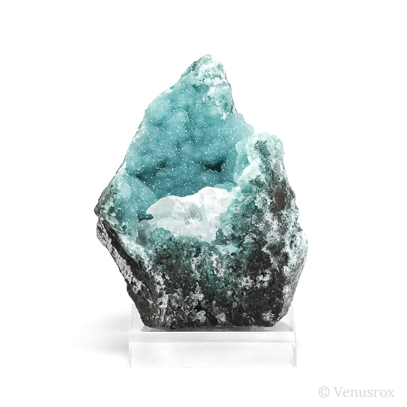 Chrysocolla with Clear Quartz on Matrix Natural Crystal | Venusrox