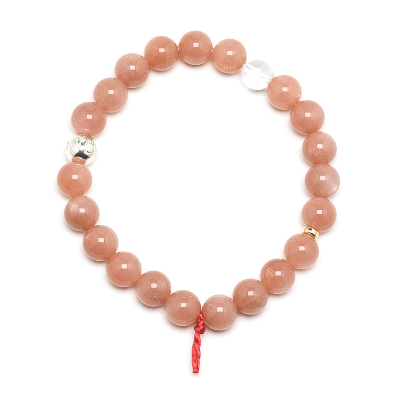 Peach Moonstone Bead Bracelet from India | Venusrox