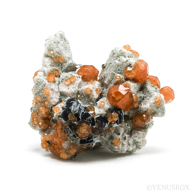 Spessartine Garnet with Orthoclase Natural Cluster from Wushan Spessartine Mine, Tongbei, Yunxiao Co., Zhangzhou Prefecture, Fujian Province, China | Venusrox