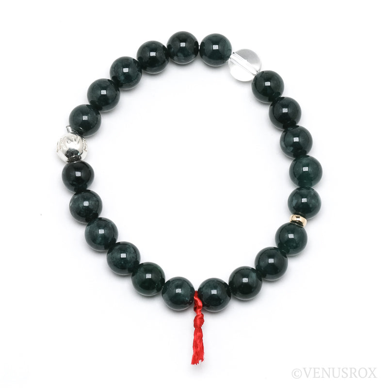 Green Nephrite Jade Bead Bracelet from Guatemala | Venusrox