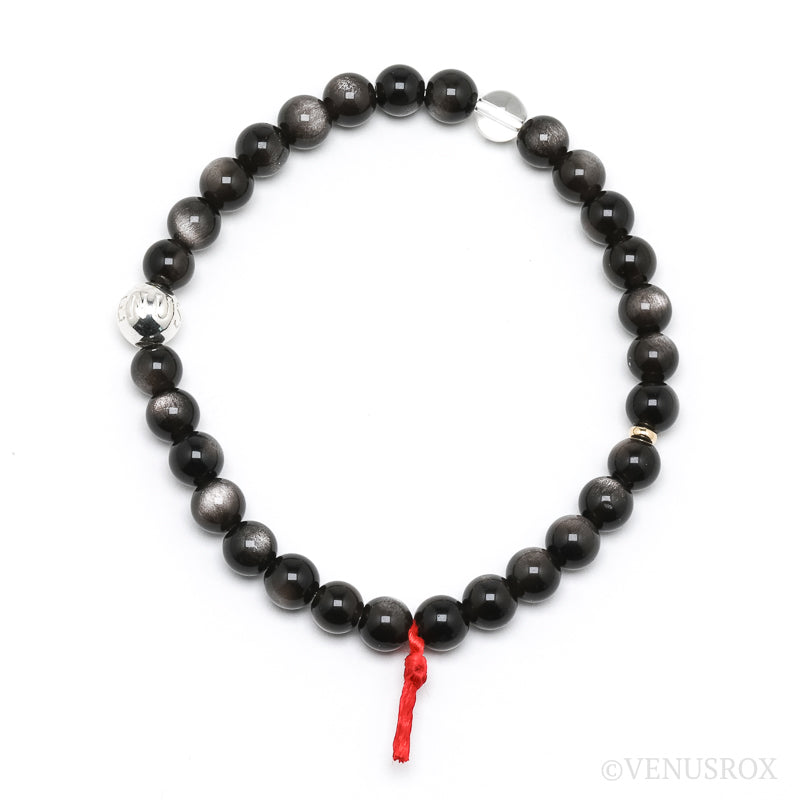 Silver Sheen Obsidian Bead Bracelet from Mexico | Venusrox