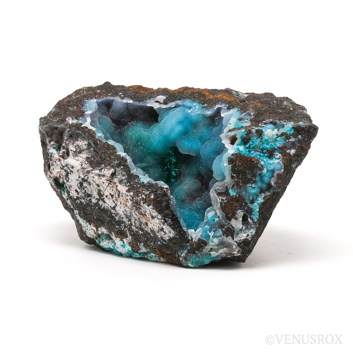 Chrysocolla with Malachite & Quartz Natural Crystal from the Lily Mine, Pisco Umay, Ica, Peru | Venusrox