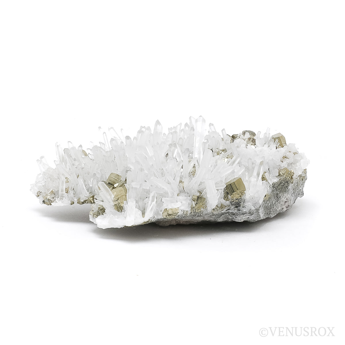 Pyrite with Quartz Natural Cluster from the Huanzala Mine, Huallanca District, Huánuco Department, Peru | Venusrox
