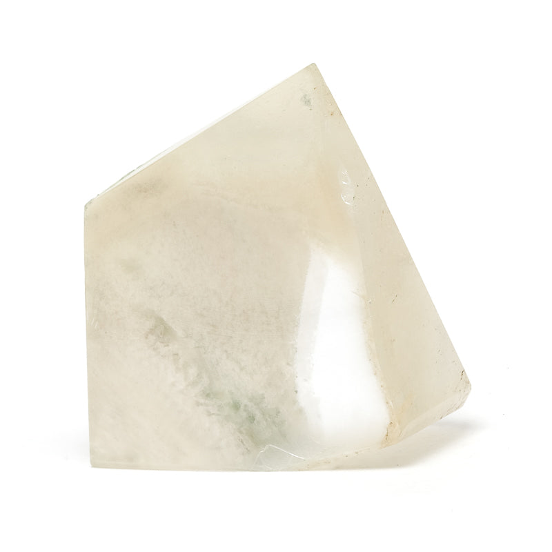 Calcite with Okenite Part Polished/Part Natural Crystal from India | Venusrox