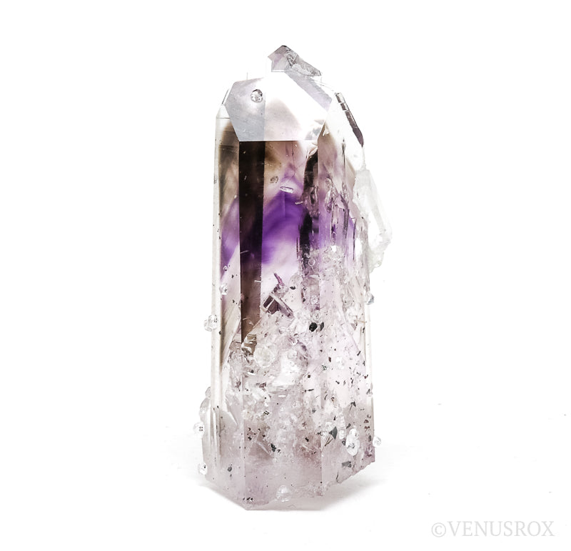 Brandberg Amethyst/Smoky Phantom Quartz with Prehnite Natural Point from the Brandberg Mountains, Namibia | Venusrox