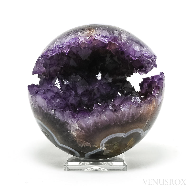Amethyst with Agate Geode Sphere from Brazil | Venusrox