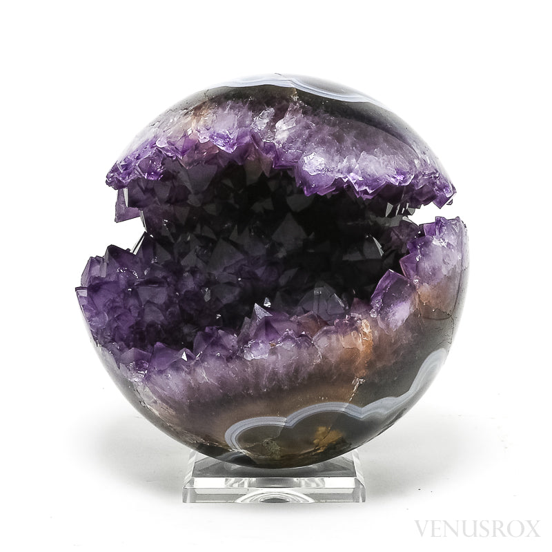 Amethyst with Agate Geode Sphere from Brazil | Venusrox