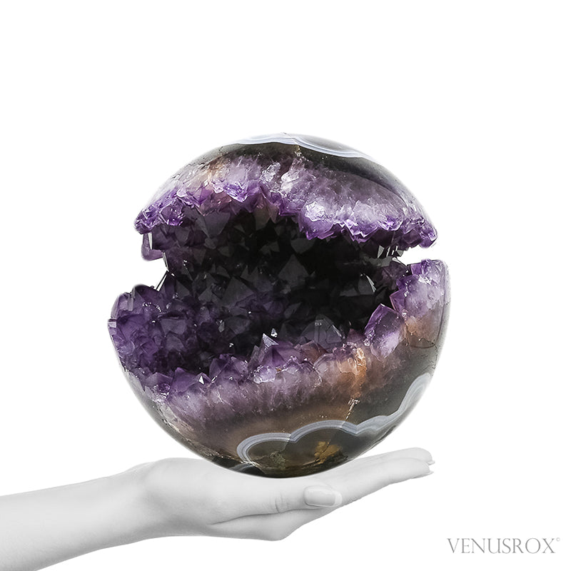 Amethyst with Agate Geode Sphere from Brazil | Venusrox