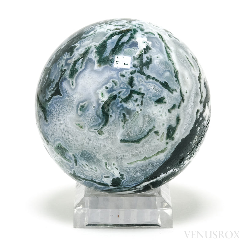 Moss Agate with Quartz Polished Sphere from India | Venusrox