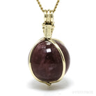 Rubellite (Red Tourmaline) Polished Sphere Pendant from Brazil | Venusrox