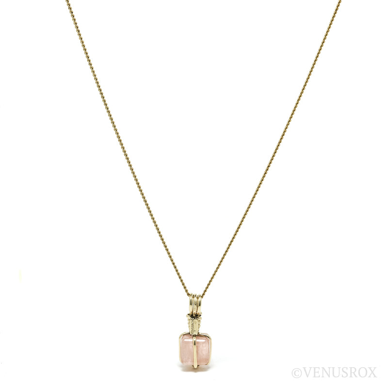 Morganite Polished Cube Pendant from Mozambique | Venusrox