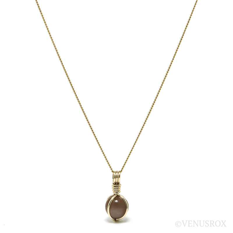 Brown Moonstone Polished Sphere Pendant from India | Venusrox
