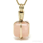 Morganite Polished Cube Pendant from Mozambique | Venusrox