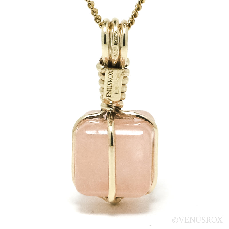 Morganite Polished Cube Pendant from Mozambique | Venusrox