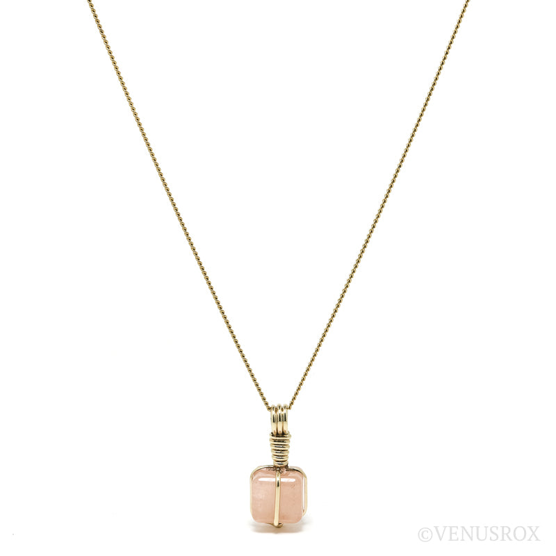 Morganite Polished Cube Pendant from Mozambique | Venusrox