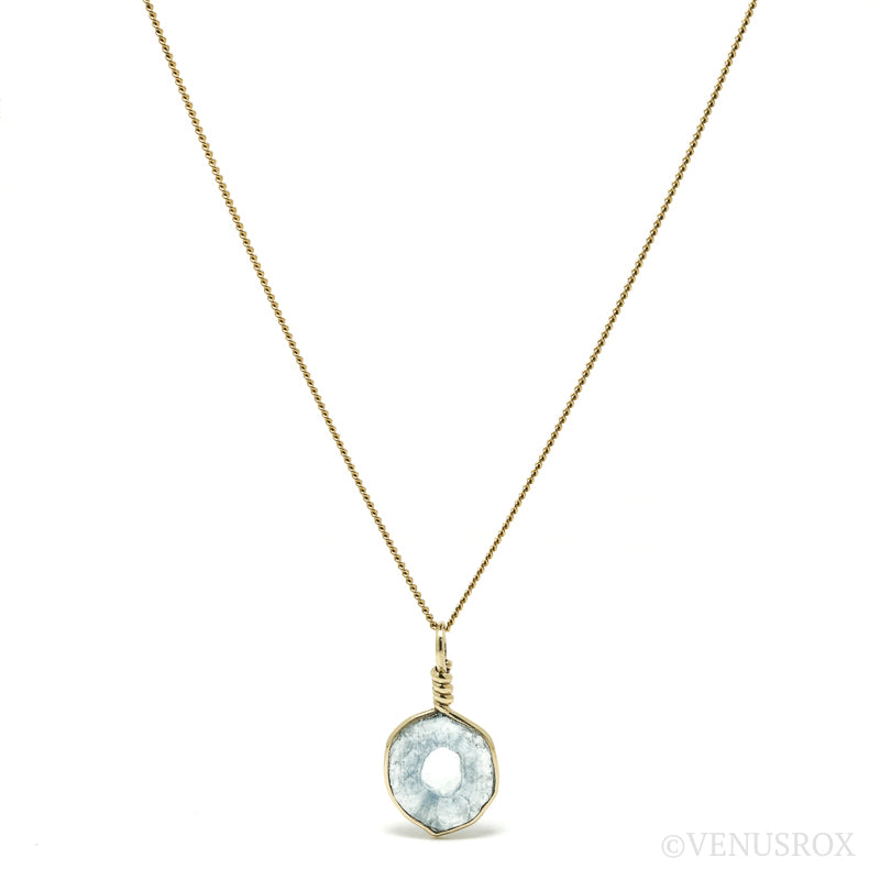 Aquamarine Polished Slice Pendant from the Chitinskaya Oblast Mine, Zabaykalski Krai, Siberia, Russia | Venusrox