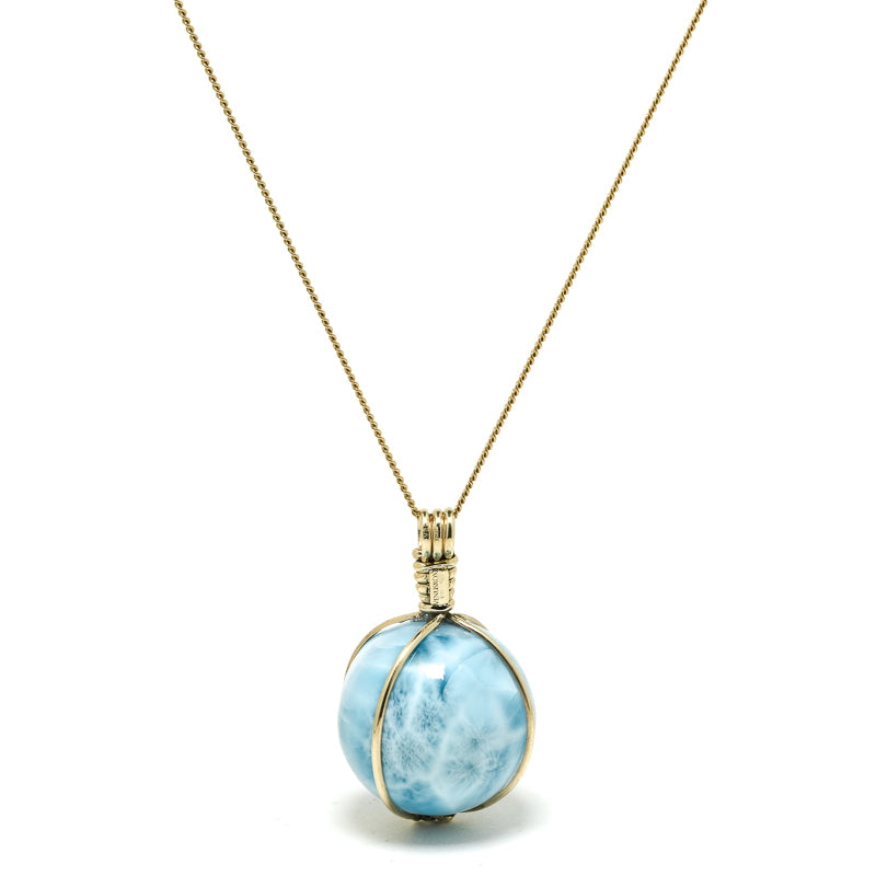 Larimar Polished Crystal Pendant from Dominican Republic, Caribbean Sea | Venusrox
