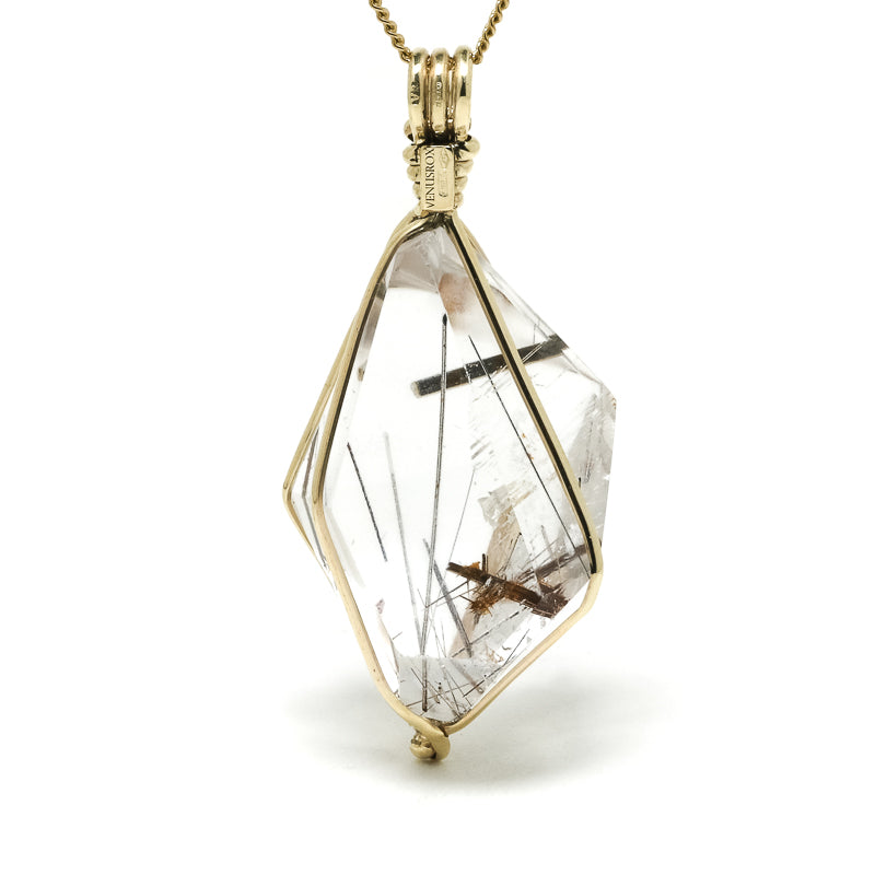 Rutilated Quartz Polished Crystal Pendant from Madagascar | Venusrox