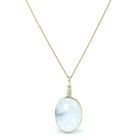 Rainbow Moonstone with Black Tourmaline Polished Crystal Pendant from India | Venusrox