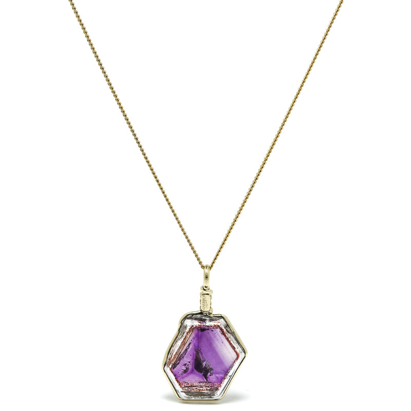 Brandberg Amethyst Quartz Polished Slice Pendant | Venusrox