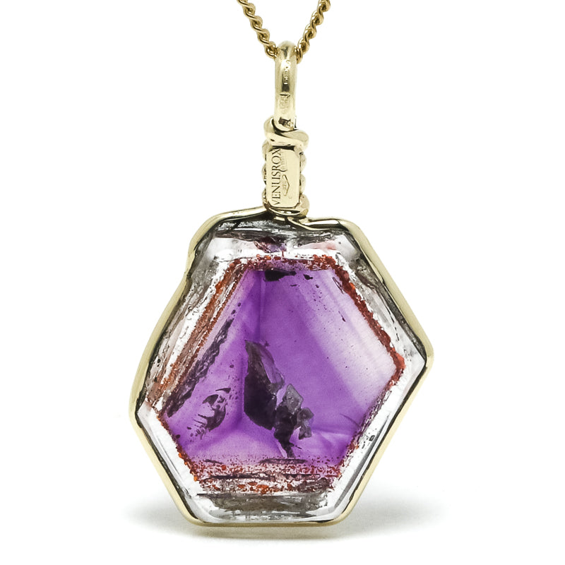 Brandberg Amethyst Quartz Polished Slice Pendant | Venusrox