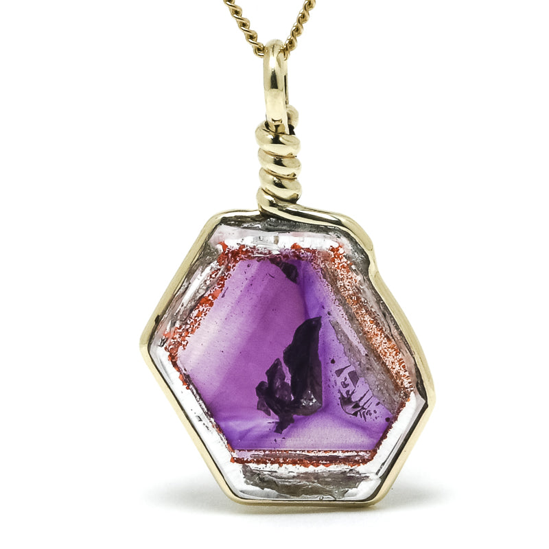 Brandberg Amethyst Quartz Polished Slice Pendant | Venusrox