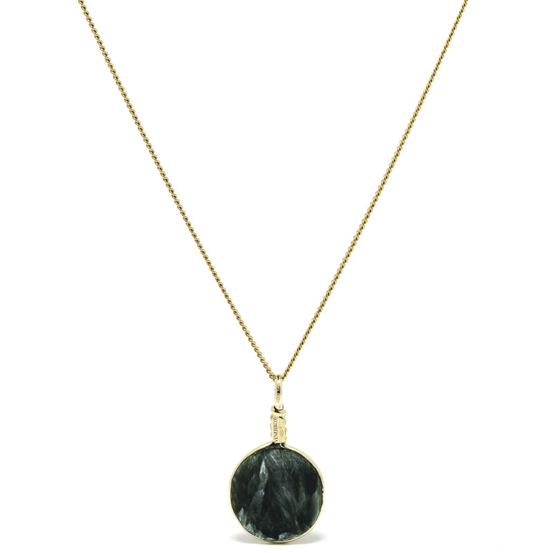 Seraphinite Polished Crystal Pendant from the Korshunovskoye Iron Scary Deposit, Irkutskaya Oblast, Siberia, Russia | Venusrox