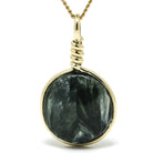 Seraphinite Polished Crystal Pendant from the Korshunovskoye Iron Scary Deposit, Irkutskaya Oblast, Siberia, Russia | Venusrox