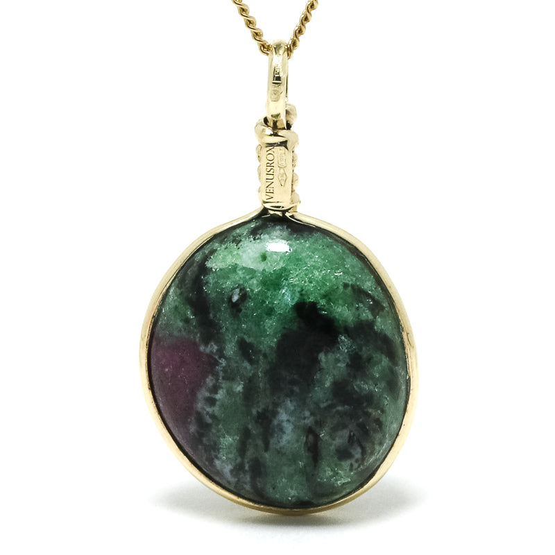 Ruby & Zoisite Polished Crystal Pendant from India | Venusrox