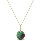 Ruby & Zoisite Polished Crystal Pendant from India | Venusrox