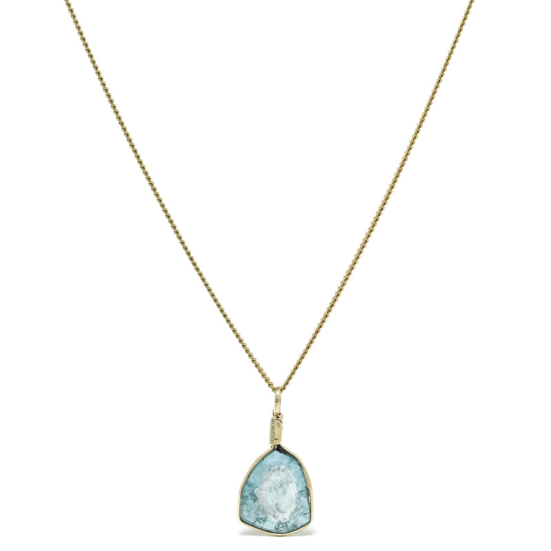 Indicolite (Blue Tourmaline) Polished Slice Pendant from Namibia | Venusrox