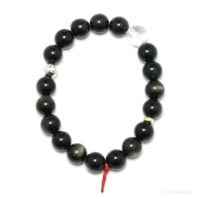 Gold Sheen Obsidian Bead Bracelet from Mexico | Venusrox