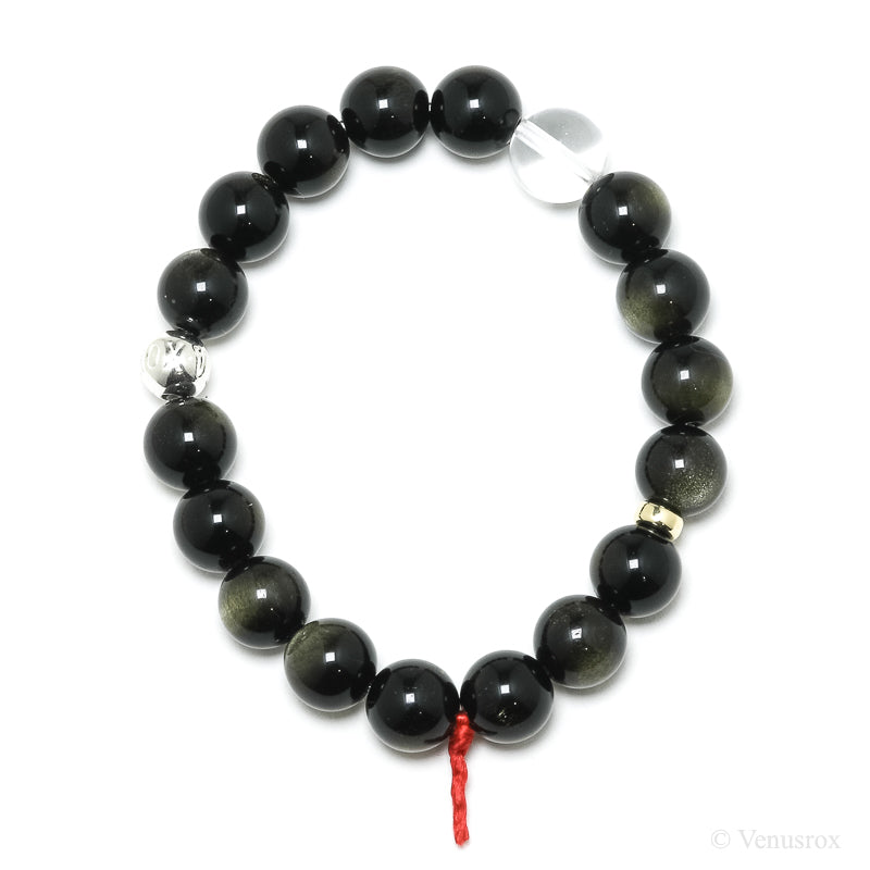 Gold Sheen Obsidian Bead Bracelet from Mexico | Venusrox